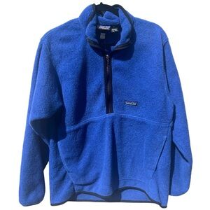 Patagonia synchilla  pull over blue vintage fleece jacket size Medium m pile